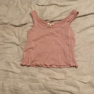 Super cute pink ruffled crop top!